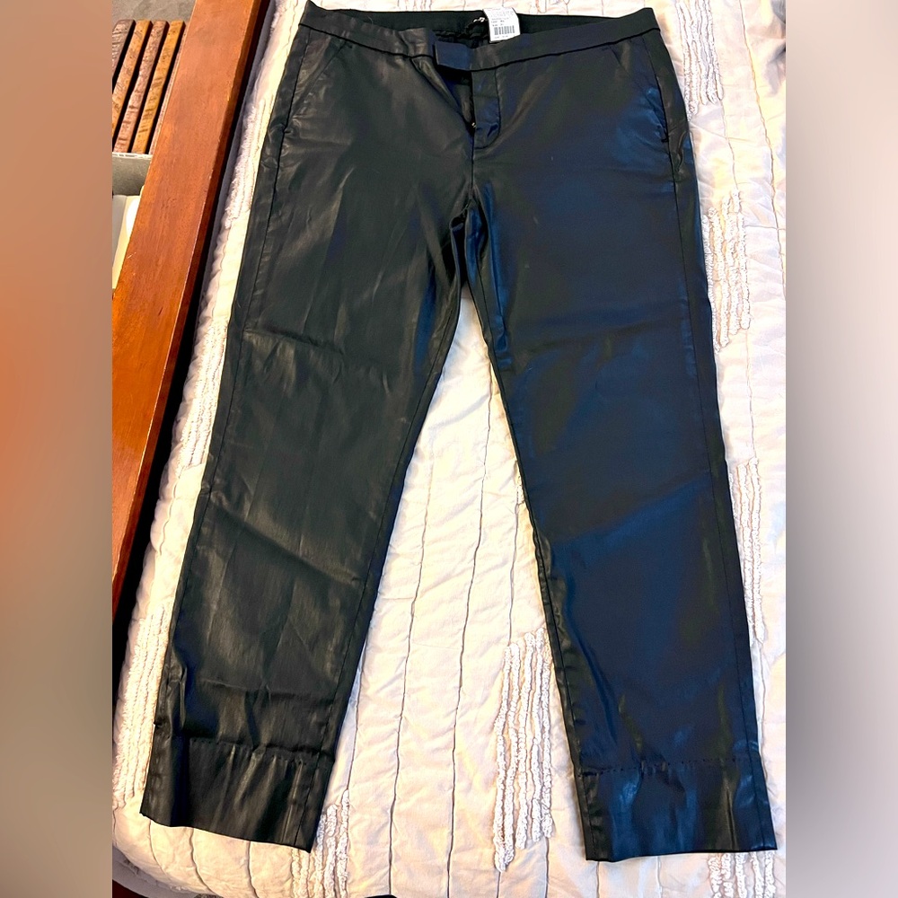 7 For All Mankind Glossy Black Pants